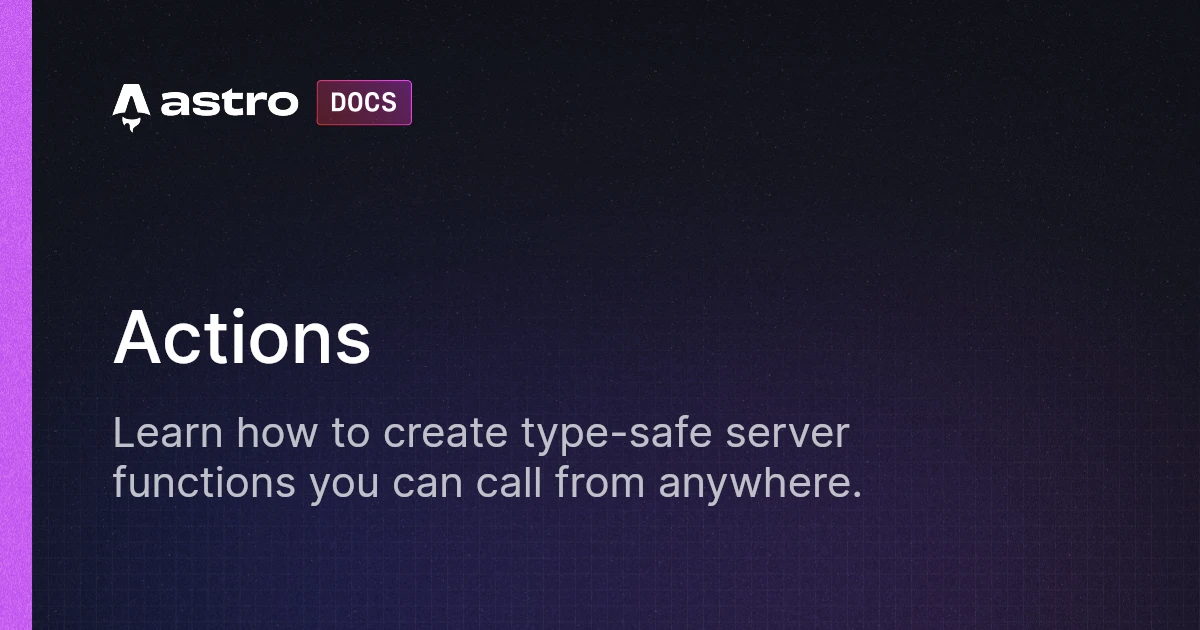 Actions | Docs
