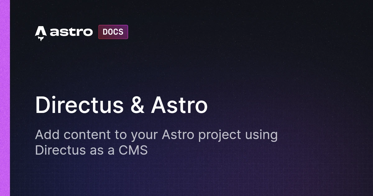 Directus & Astro | Docs
